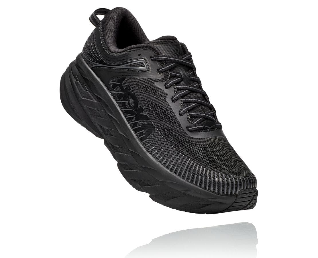 Hoka One One Bondi 7 Férfi Gyalogló Cipő Fekete [OIFDG-9823]